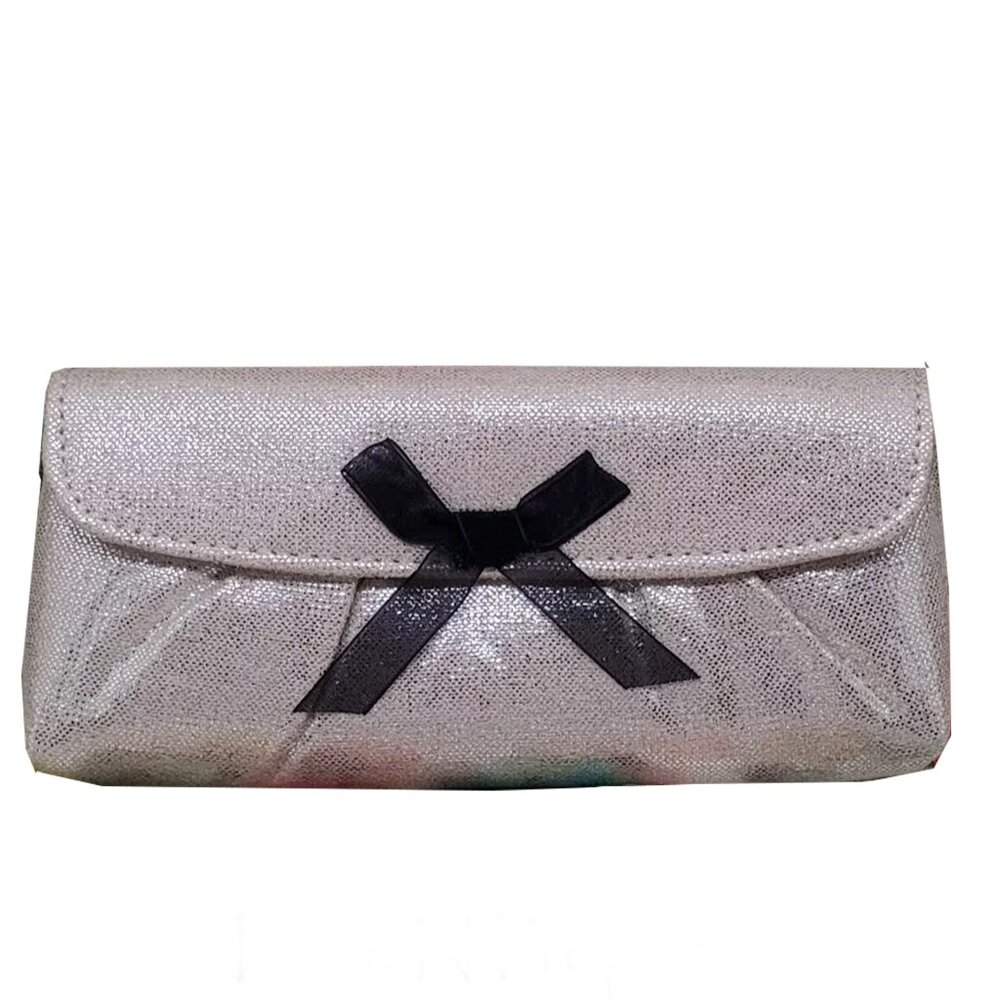 BVLGARI Parfums Gold Shimmer Metallic Mini Clutch w/ Snap Closure
